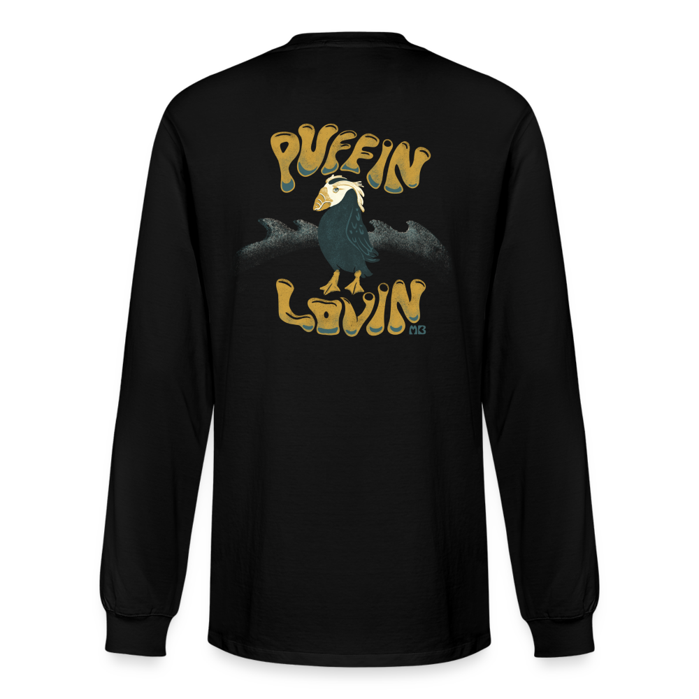 Unisex Organic Puffin Long-sleeved T-shirt - black