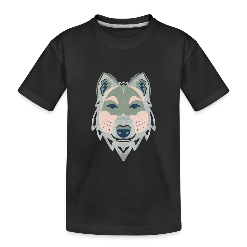 Toddler Organic Gray Wolf T-Shirt - black