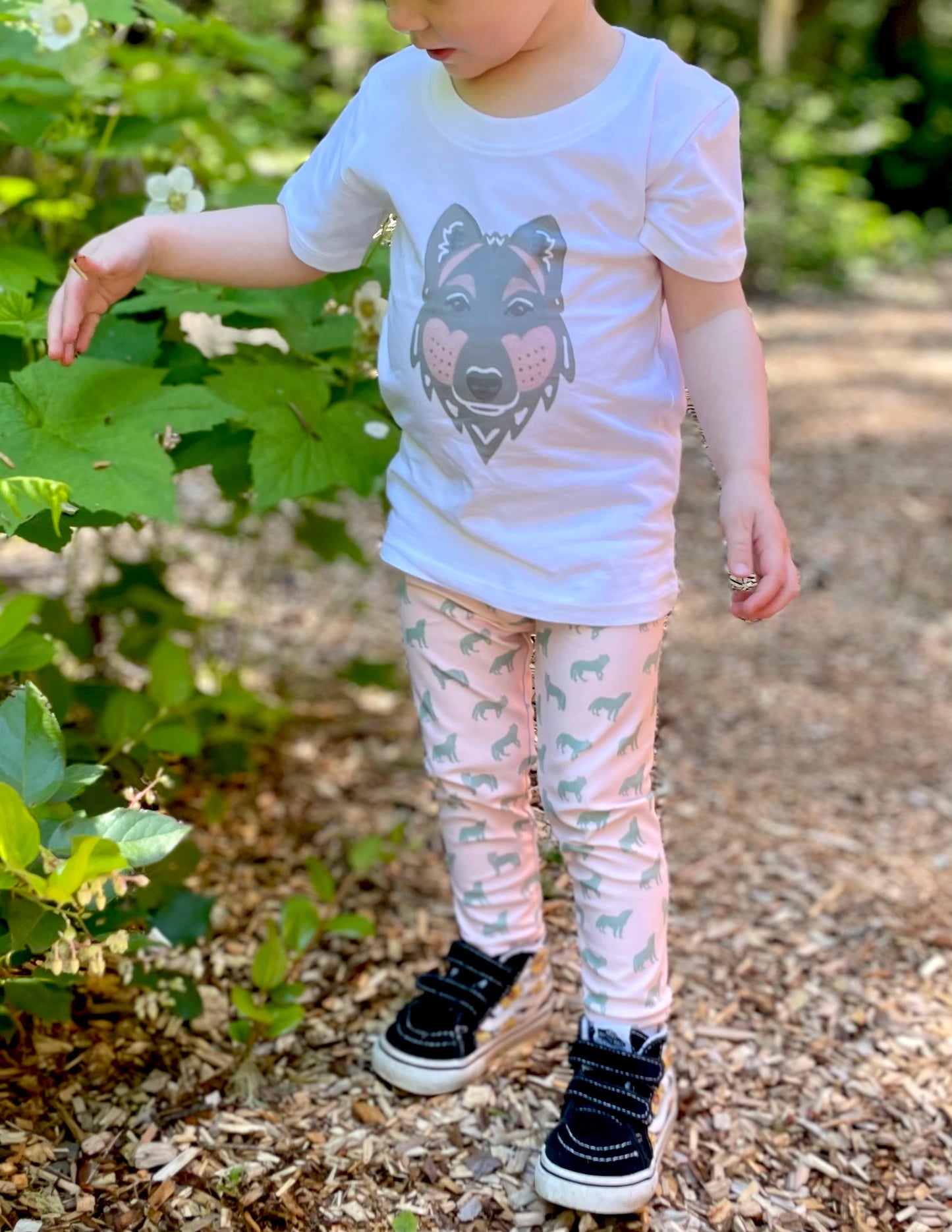 Kid's Gray Wolf Leggings