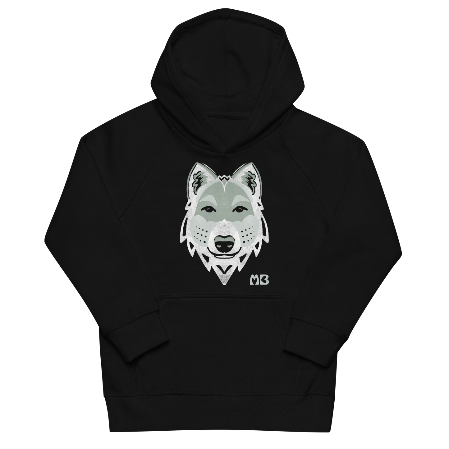 Kids Gray Wolf Eco Hoodie