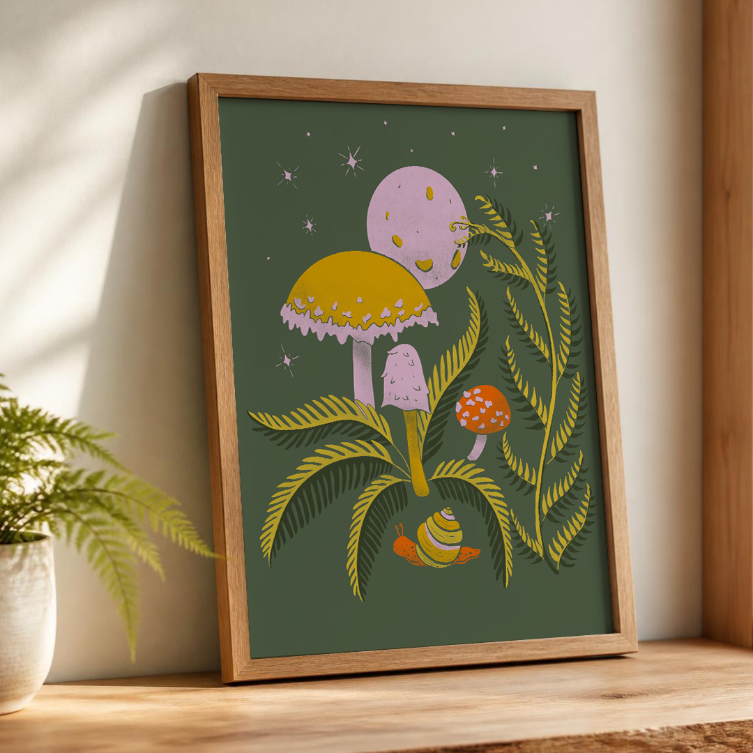Mushroom Moon Print - 8x10"