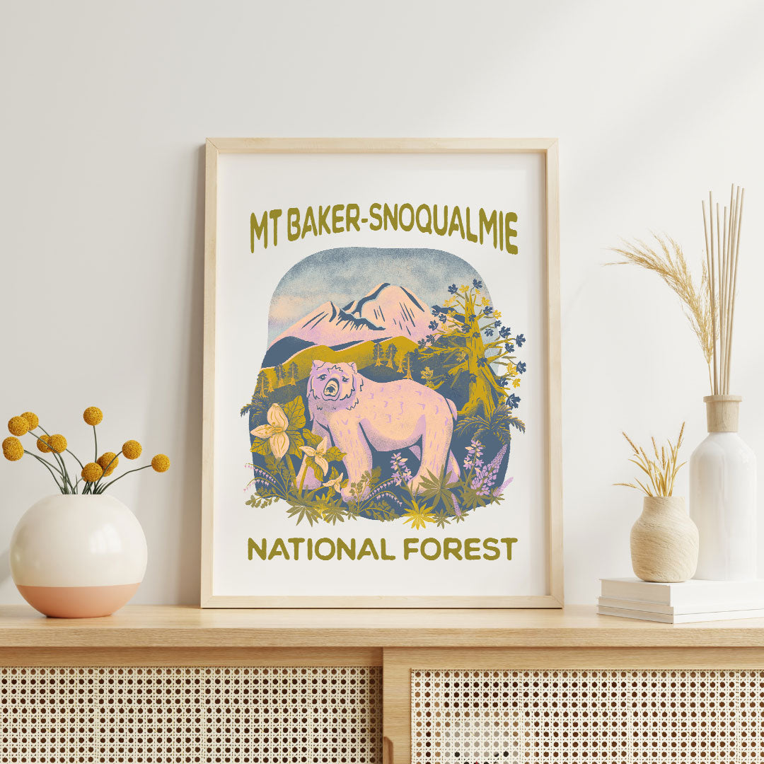 Mount Baker-Snoqualmie National Forest Afdruk - 8x10″