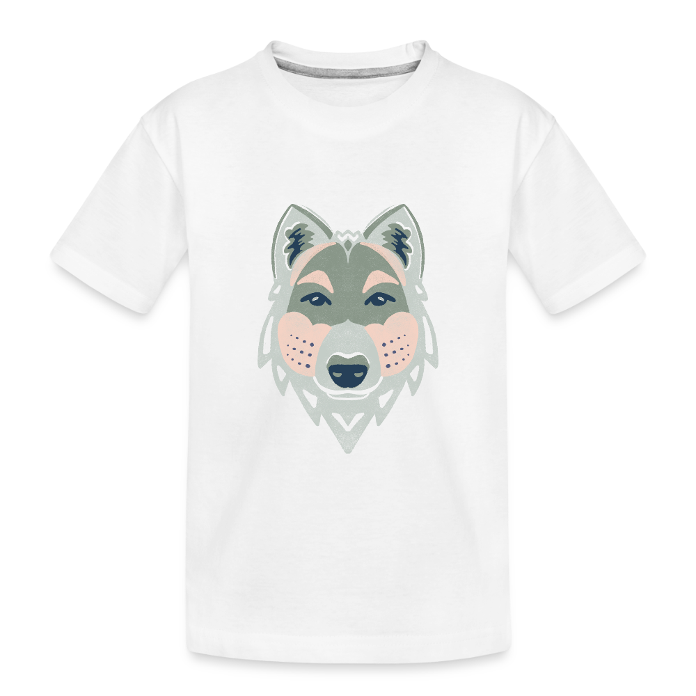 Toddler Organic Gray Wolf T-Shirt - white