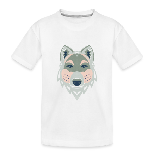 Toddler Organic Gray Wolf T-Shirt - white