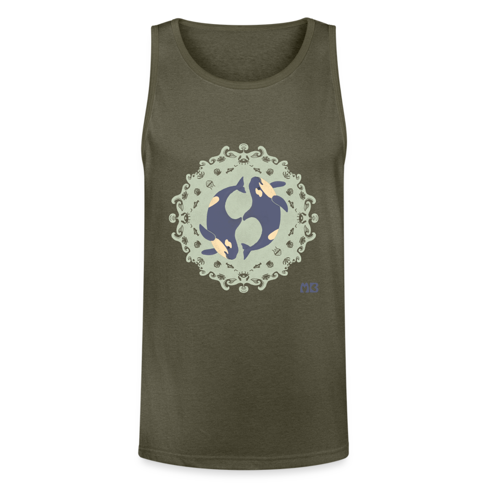 Unisex Organic Orca Tri-blend Tank - heather olive