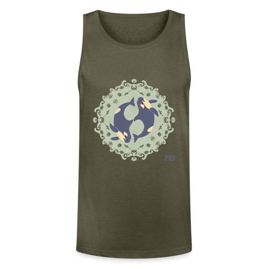 Unisex Organic Orca Tri-blend Tank - heather olive