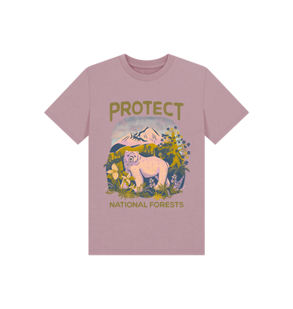 Mauve Printed Kids T-Shirt Front