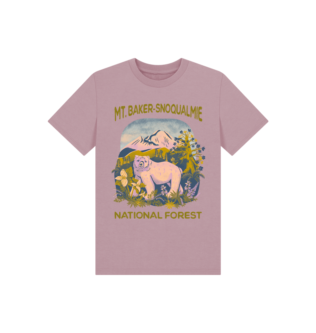 Mauve Printed Kids T-Shirt Front