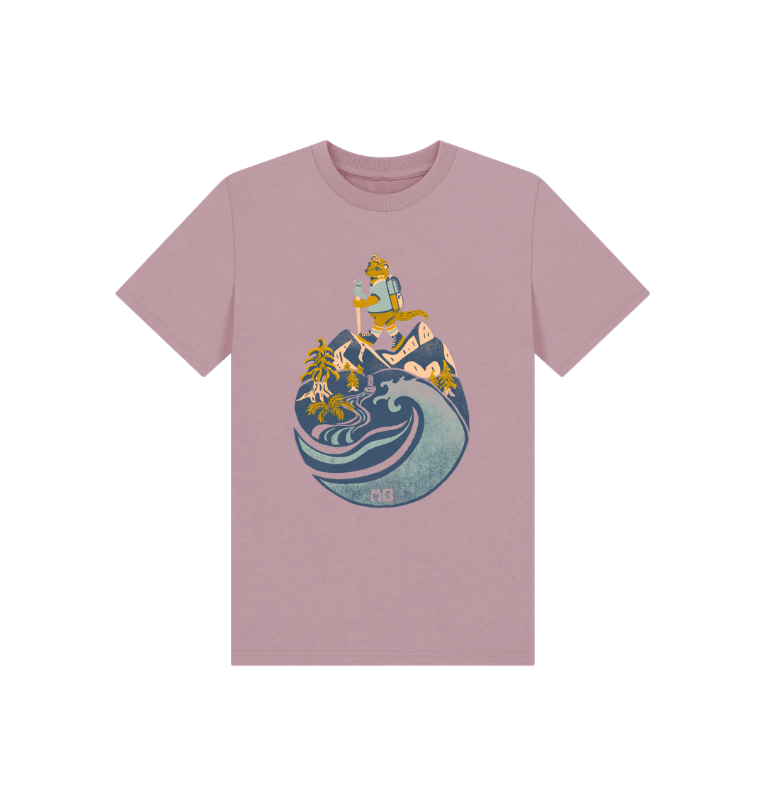 Mauve Printed Kids T-Shirt Front