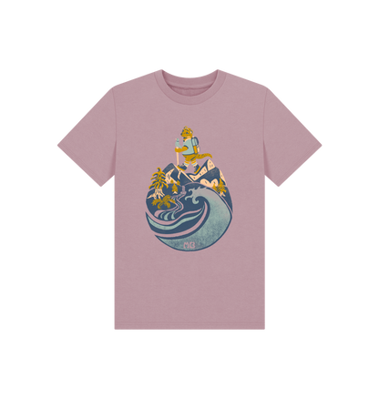 Mauve Printed Kids T-Shirt Front