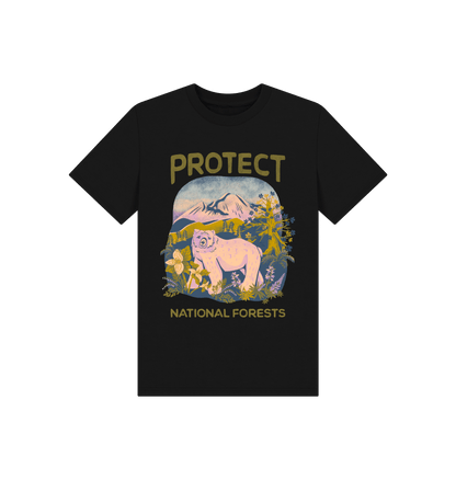 Black Printed Kids T-Shirt Front