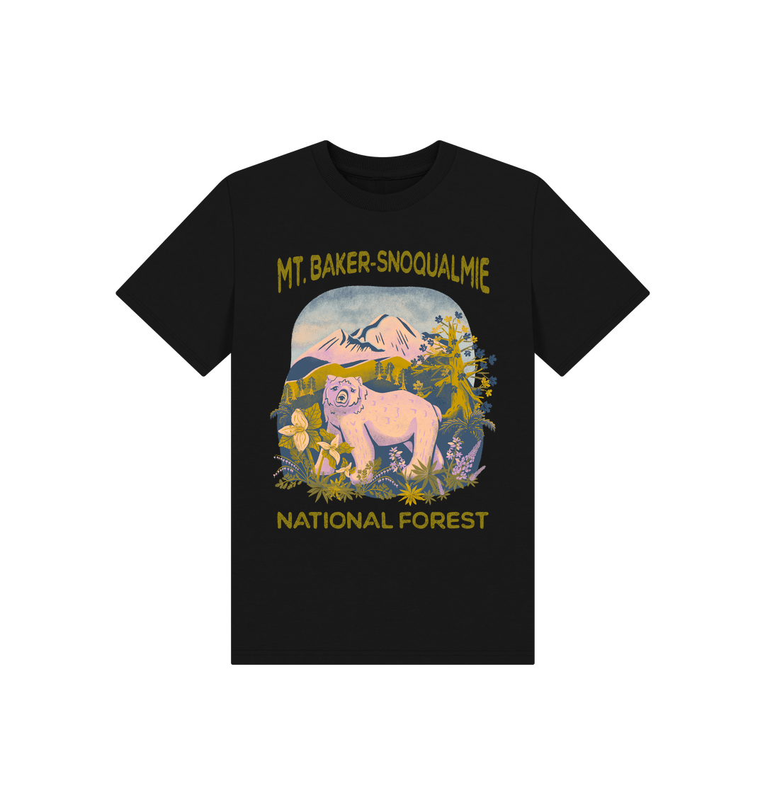 Black Printed Kids T-Shirt Front