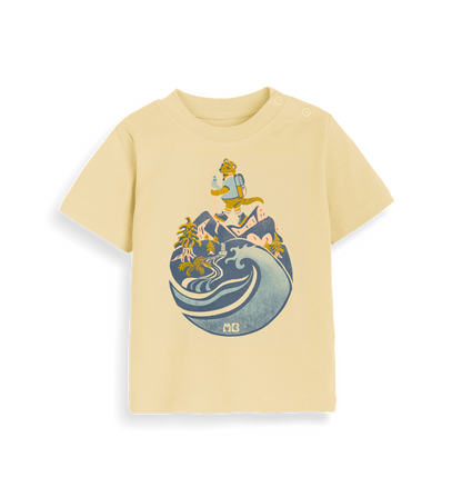 Soft Yellow Printed Kids T-Shirt Front