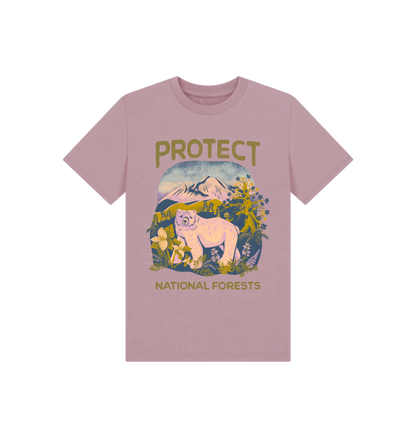 Mauve Printed Kids T-Shirt Front