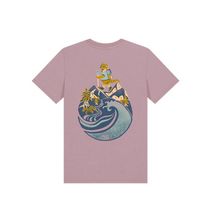 Mauve Printed Kids T-Shirt Back