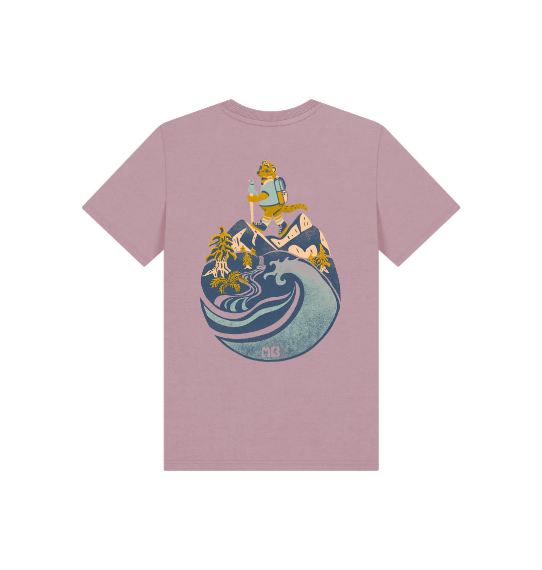 Mauve Printed Kids T-Shirt Back