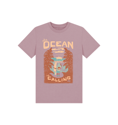 Mauve Printed Kids T-Shirt Front