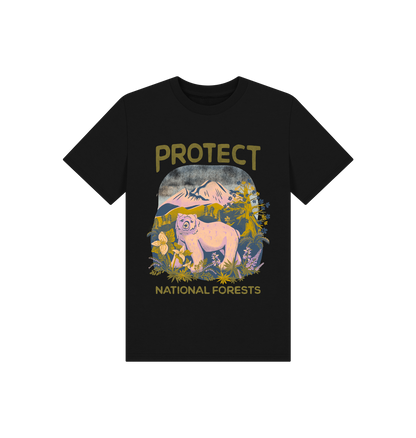 Black Printed Kids T-Shirt Front