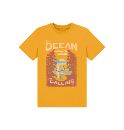 Mustard Printed Kids T-Shirt Front