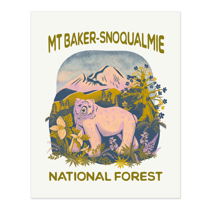 Mount Baker-Snoqualmie National Forest Afdruk - 8x10″