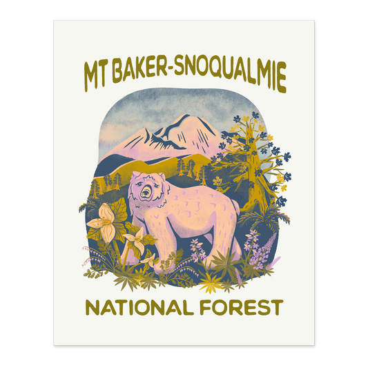 Mount Baker-Snoqualmie National Forest Print -  8x10″