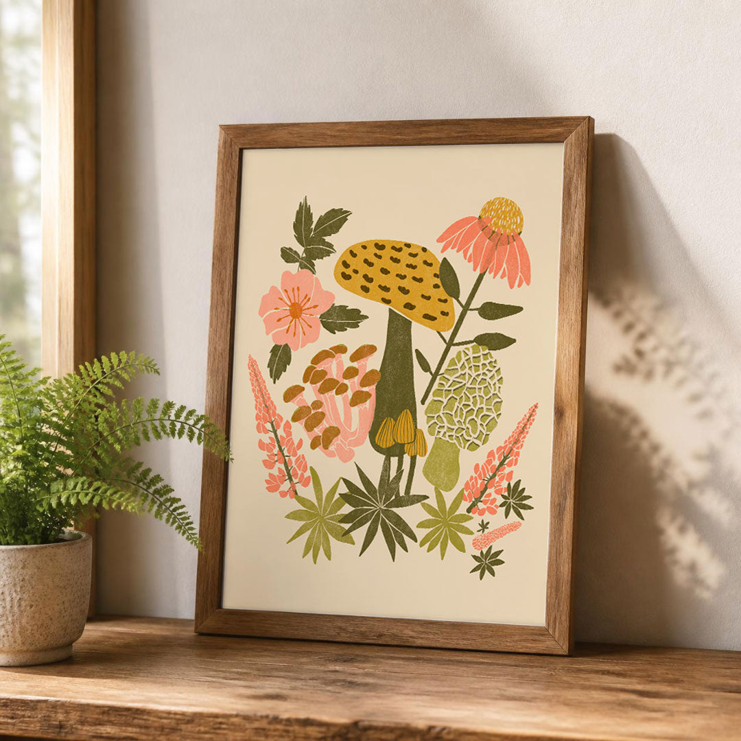 Mushroom Botanical Print - 8x10"