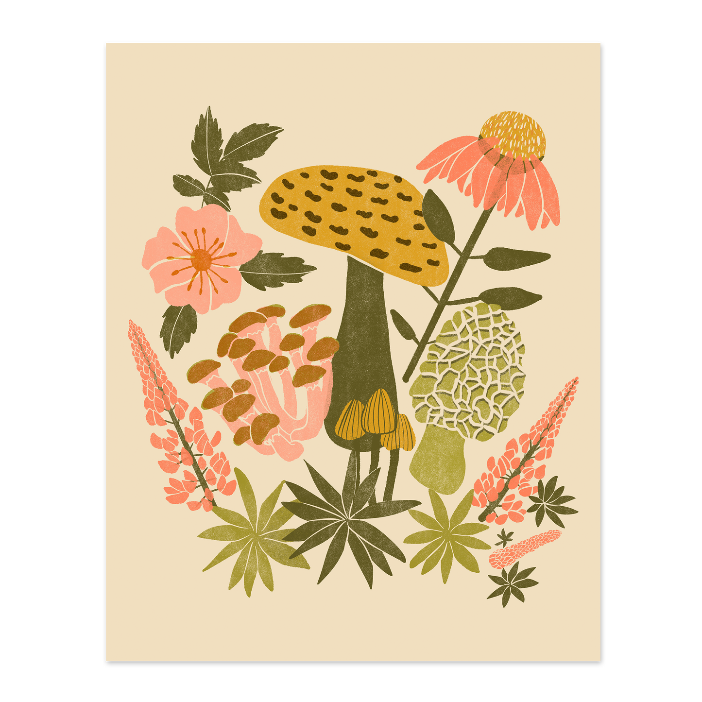 Mushroom Botanical Print - 8x10"