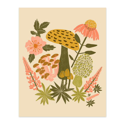 Mushroom Botanical Print - 8x10"