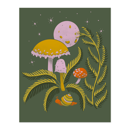 Mushroom Moon Print - 8x10"