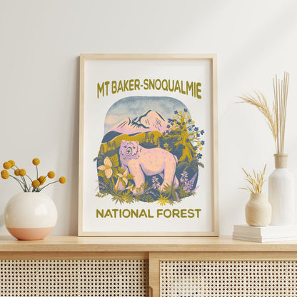 Mount Baker-Snoqualmie National Forest Afdruk - 8x10″