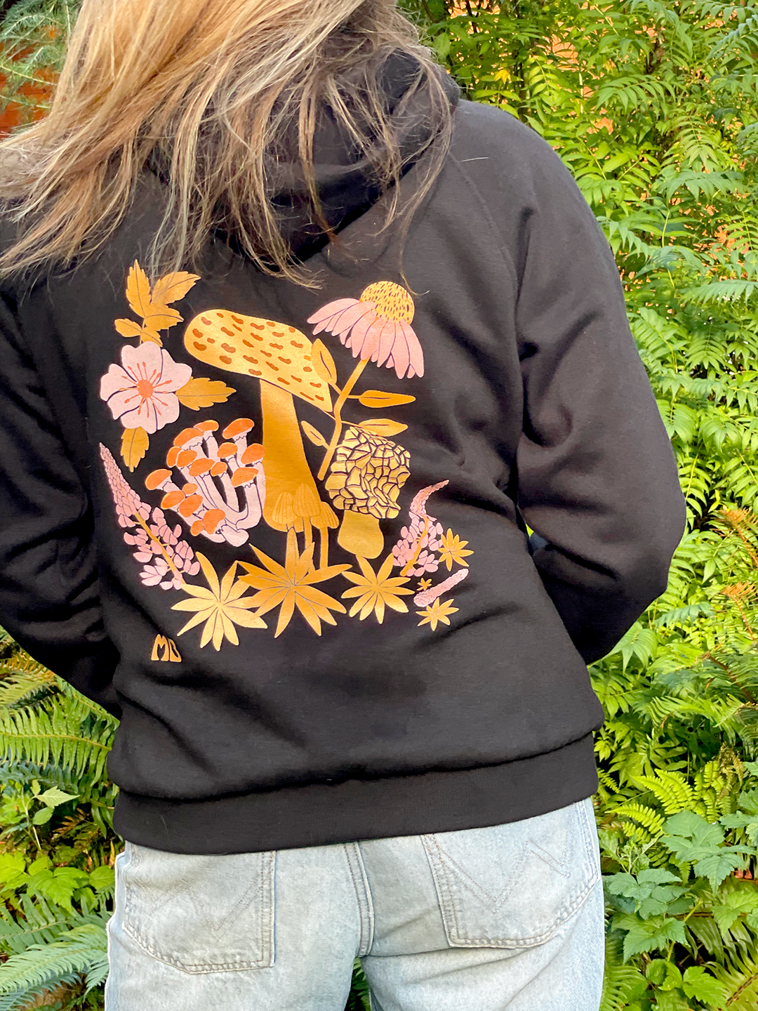 Women's Mushroom Botanical Zip Hoodie