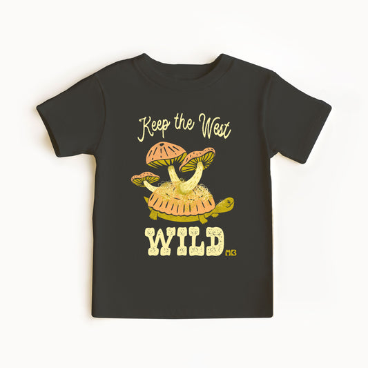 Organic "Keep The West Wild" Turtle Toddler Tee