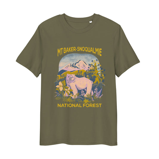 Unisex Mount Baker-Snoqualmie National Forest Tee - Army Green